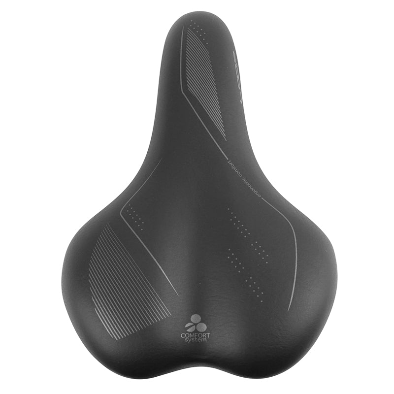 Selle city Newton Gray Line femme gel à ressorts noire 265 x 184 mm