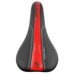 Selle junior Newton Mission noire déco rouge-argent 240 x 160 mm