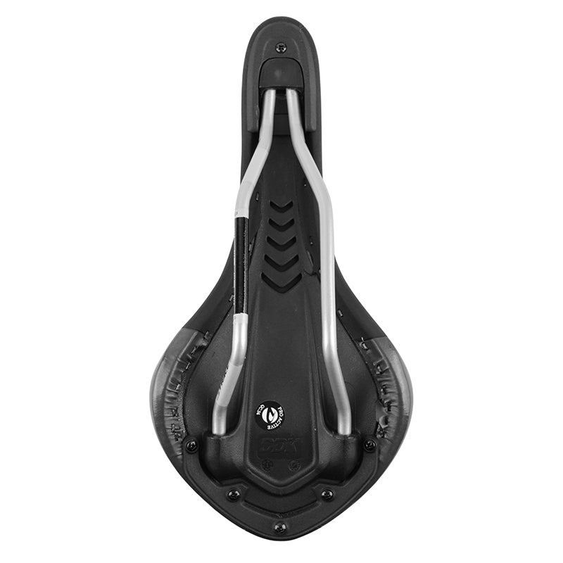 Selle route-VTT Newton Ario noire déco blanc-gris 285 x 136 mm – vue 2