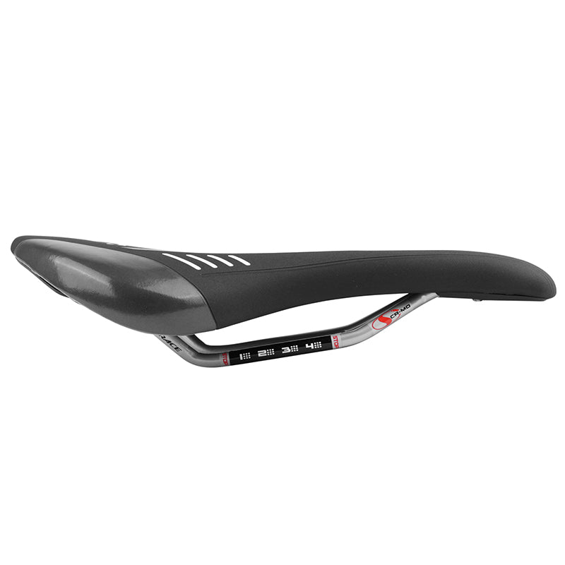 Selle route-VTT Newton Ario noire déco blanc-gris 285 x 136 mm – vue 3