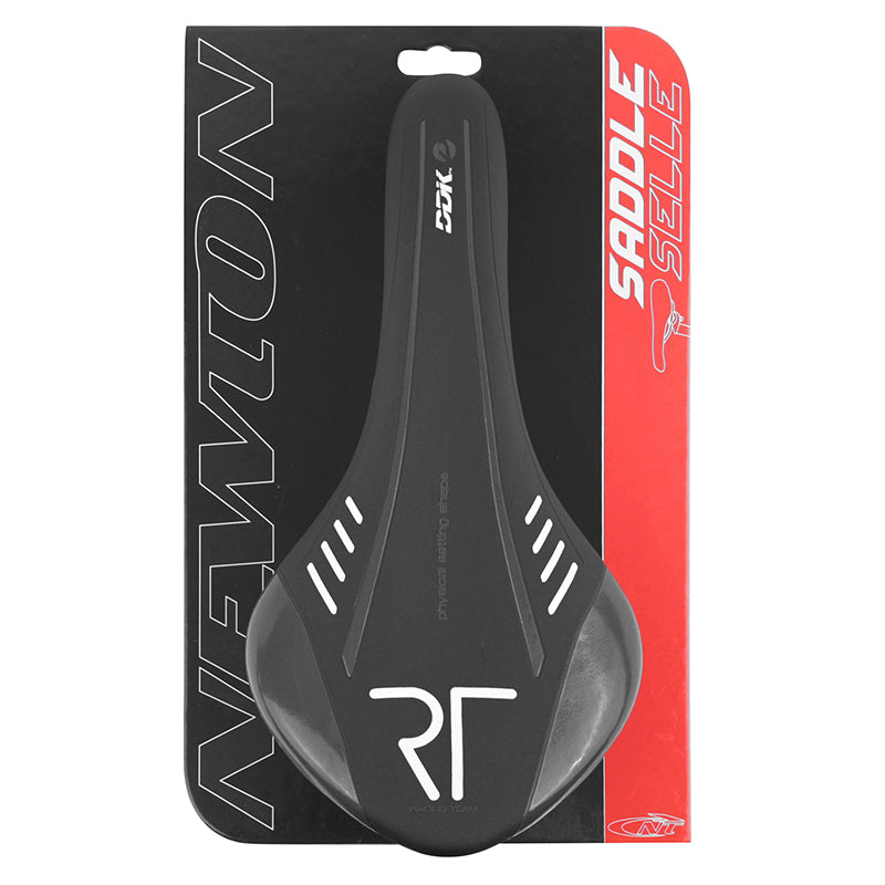 Selle route-VTT Newton Ario noire déco blanc-gris 285 x 136 mm – vue 5