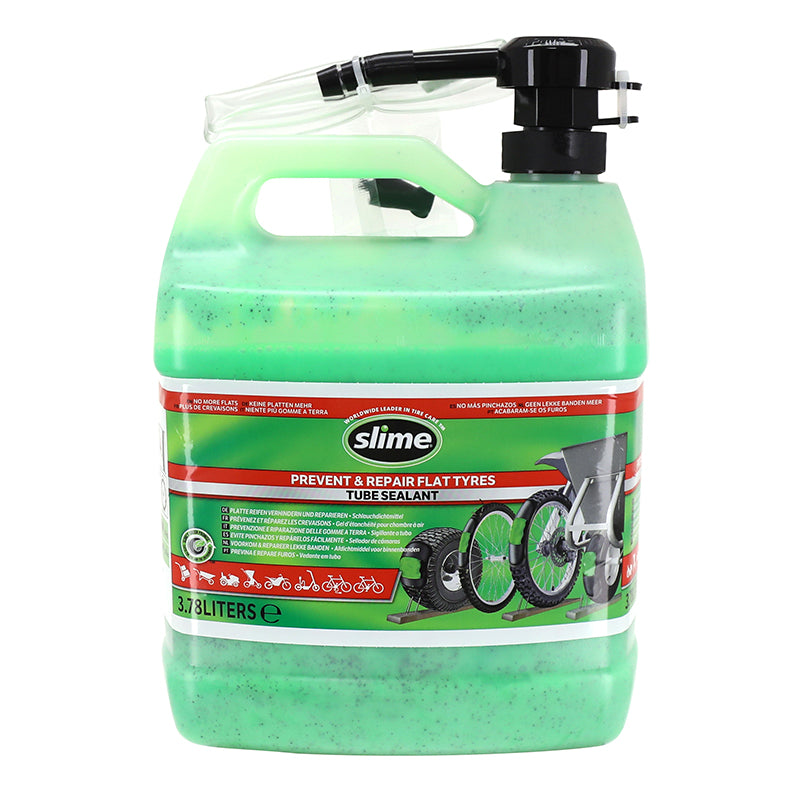 Préventif anti-crevaison SLIME pour chambre à air – bidon 3,8 L avec pompe doseuse