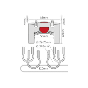 Fixation Handlebar Universal pour cintre ø22-26/31.8mm KLICKFIX - vue 2