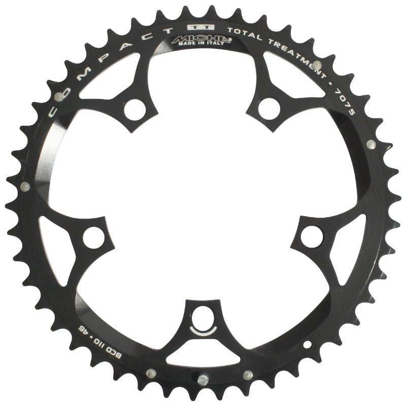 Plateau route Miche 110 mm 5 branches noir 9-10 v Shimano et Campagnolo – 46 extérieur