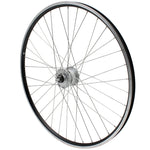 Roue avant VTC 700 ER10 noire moyeu dynamo Shimano 2,4 W