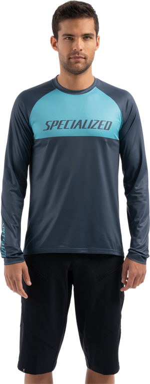 Maillot SPECIALIZED Demo PRO LS Aqa/Cstblu Block