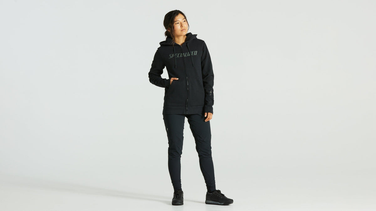Sweat à capuche SPECIALIZED Legacy Wordmark ZIP-UP Femme BLK