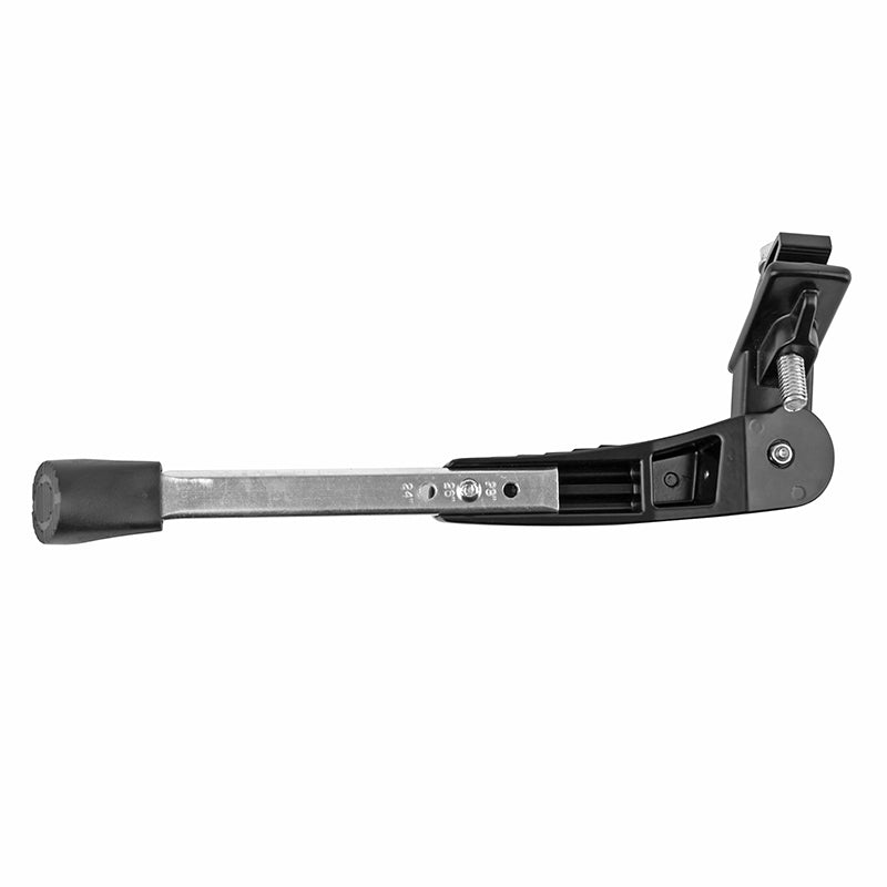 Béquille latérale à plaque Newton renforcée 26" à 28" alu noir-argent