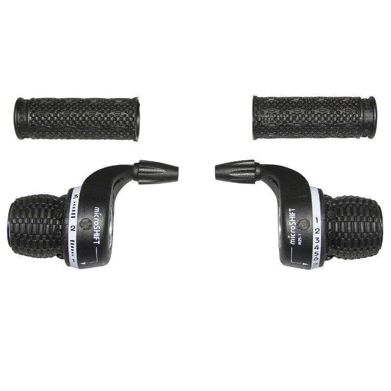 Manettes poignées tournantes P2R 7 vitesses compatibles Shimano (paire)