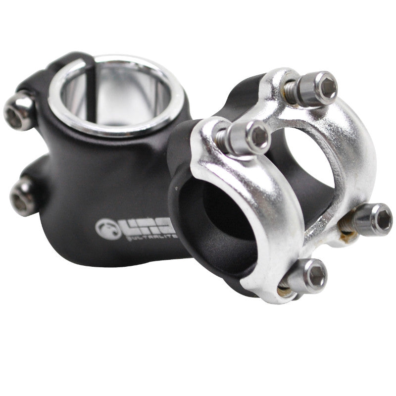 Potence Uno alu noir capot argent relevée 35° 25,4 mm – 60 mm pivot 1"