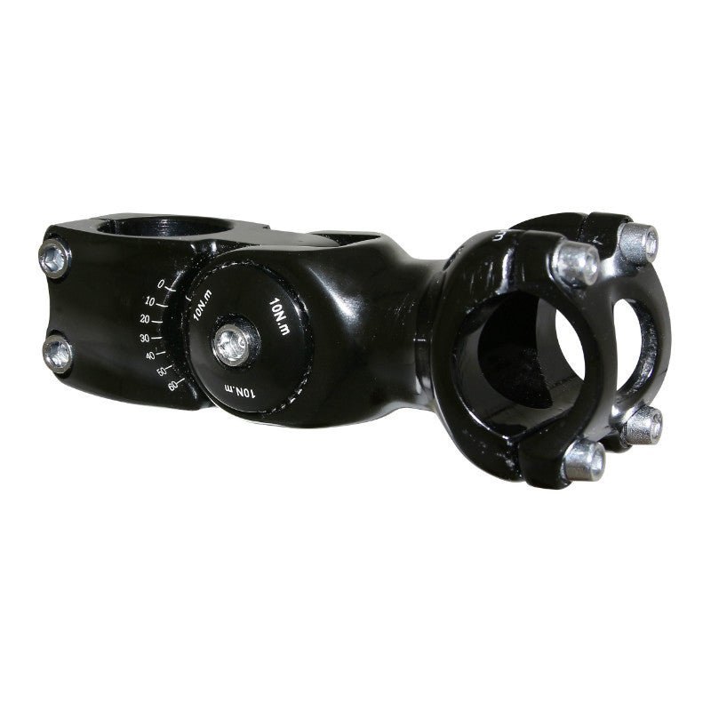 Potence city-VTC P2R réglable noire 31,8 mm – 95 mm pivot 1"1/8