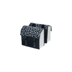 Sacoche double Urban Load 48-53 L BASIL – Crochets standard / Noir réfléchissant/blanc