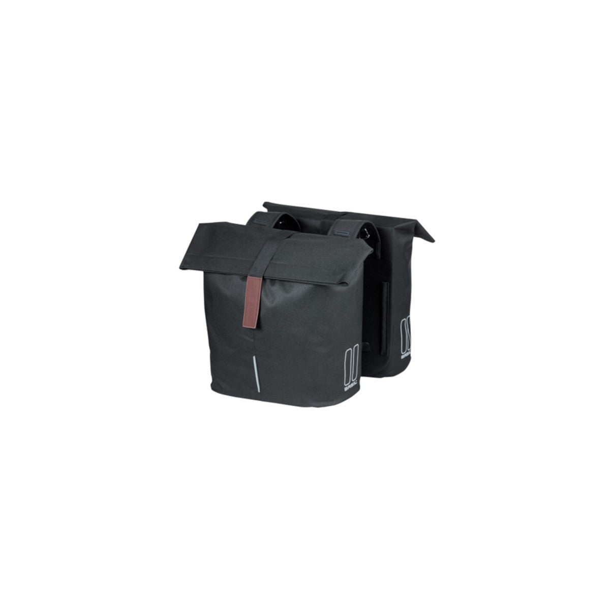 Sacoche double City BASIL – 28-32 L / Crochets standard / Noir