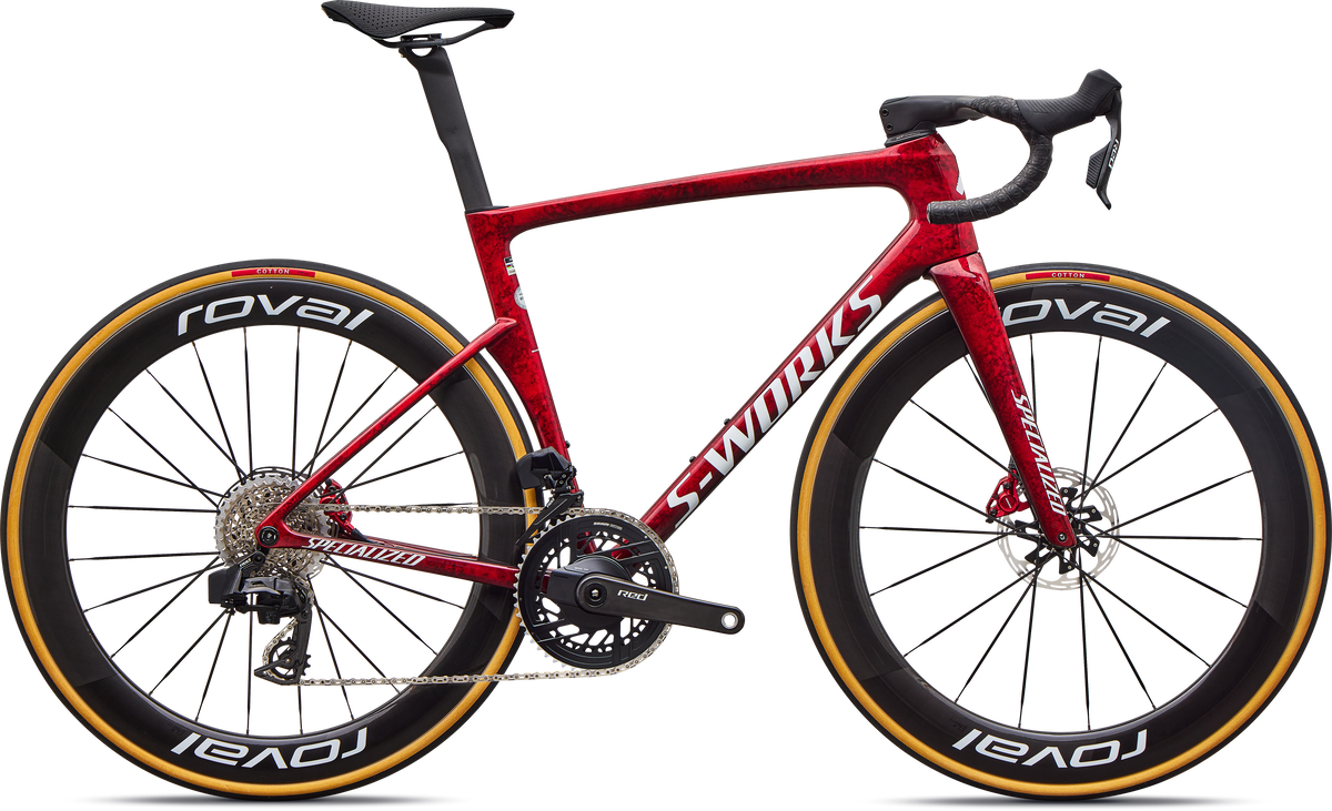 Vélo SPECIALIZED Tarmac SL9 S-Works LTD Made IN Racing Redtnt/Blktnt/Metwhtsil