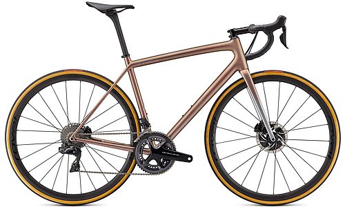 Vélo SPECIALIZED Aethos S-Works DI2 Flksil/Cmlnredgld/Brshcp