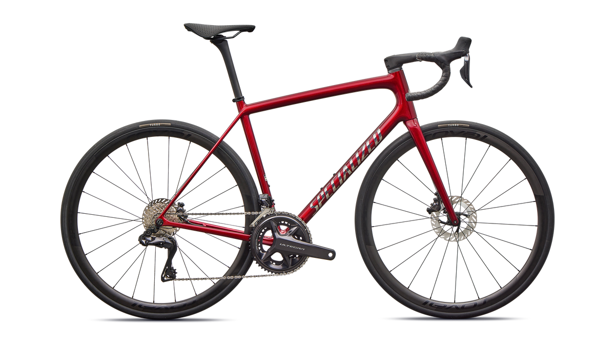 Vélo Specialized Aethos Pro Di2 Gloss Red Sky/Chrome