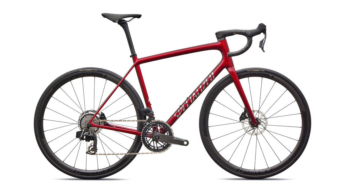 Vélo Specialized Aethos Pro Axs Gloss Red Sky/Chrome