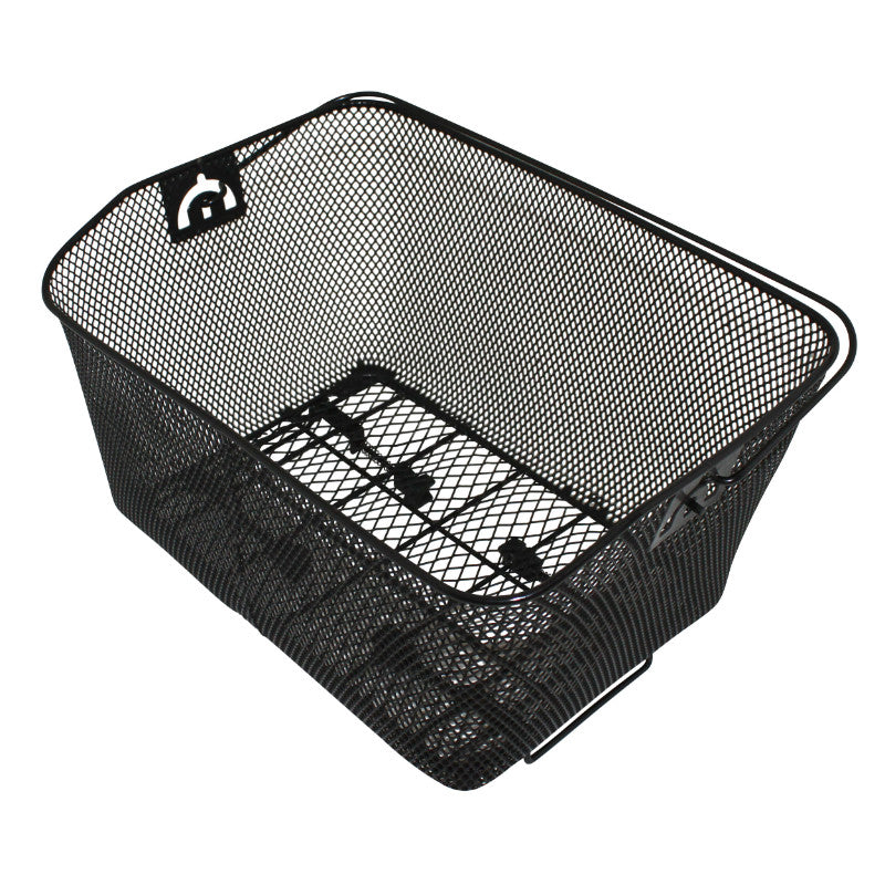 Panier arrière acier nid d'abeille Newton noir avec anse