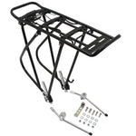 Porte-bagages arrière cyclotourisme P2R alu noir réglable 24" à 28"