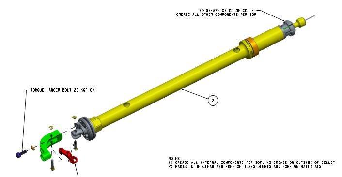 Pièce de tige de selle SPECIALIZED MY14-19 COMMAND POST XCP, 27.2MM, LOCK TUBE ASSY, FOR 35MM TRAVEL, 400MM POST