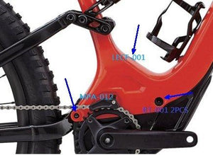 Kit de visserie de pivot SPECIALIZED KIT, MY18 LEVO FSR (GEN.1), CARBON FRAME, MOTOR CARRIER BOLT KIT (M12X1.0PX106MM / M12X1.0PX14MM / M11X1.0PX30MM) (4 PCS)
