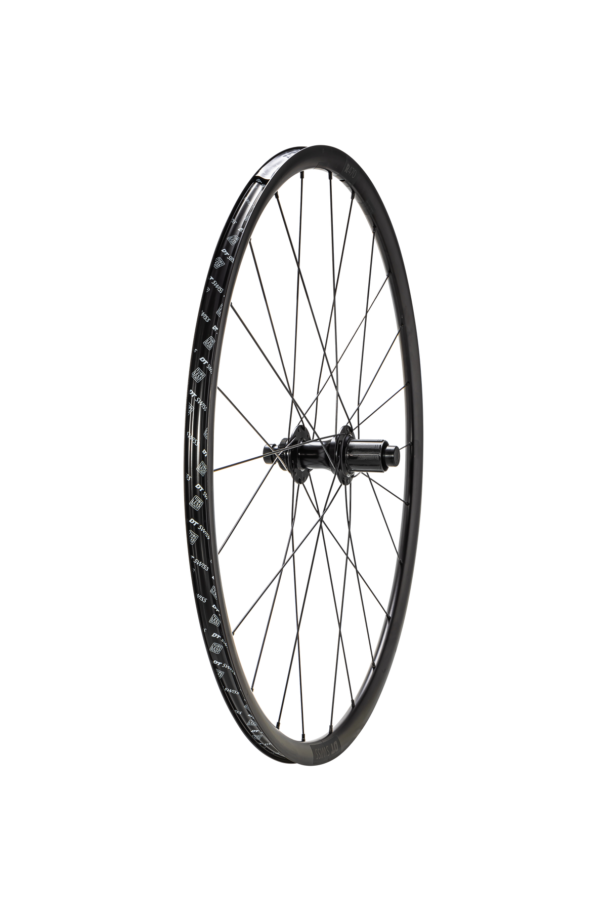 Roue SPECIALIZED DT-R470 V2, 700C, REAR, ALLOY, TA, 12X142MM, DISC, CENTERLOCK, 24H, SHIMANO 11-SPD ROAD FHB - BLACK W/CHARCOAL DCL