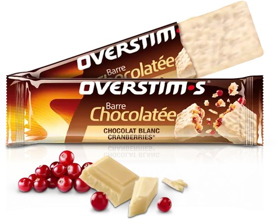 Barre Chocolat blanc Cranberries OVERSTIMS