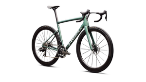 Vélo Specialized Tarmac Sl8 Sw Axs Gloss Premium Fjord Metallic/White Metallic Silver