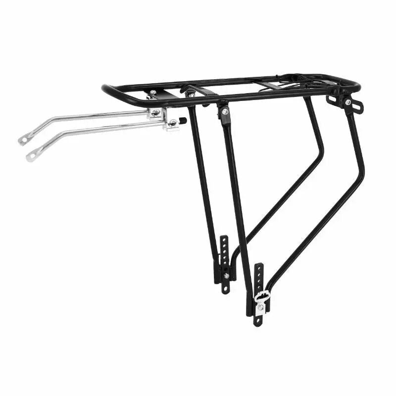 Porte Bagage Vélo Arrière à Tringles Double ALU NOIR REGLABLE 29"/27.5"/26''