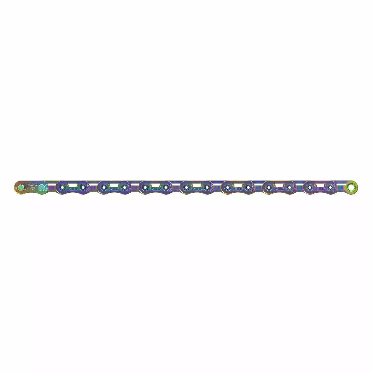 Chaine 12V SRAM RED AXS E1 Flattop Rainbow 126 maillons