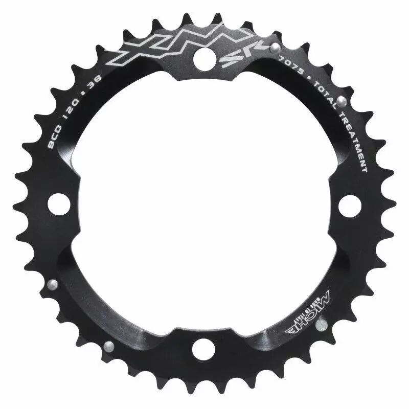 Plateau VTT 4 Branches D.120mm Pour SRAM X0-XX MICHE Double 38DTS Extérieur Noir ALU