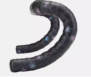 Ruban de cintre Supacaz - Super Sticky Kush Galaxy Tape SPECIALIZED OIL SLICK PRINT/ANO BLK PLUGS