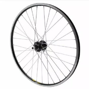 ROUE VTT 26" MAVIC XM117 avant NOIR Moyeu Shimano M475 DISC 6TROUS NOIR (UTILISATION V-BRAKE OU DISC)