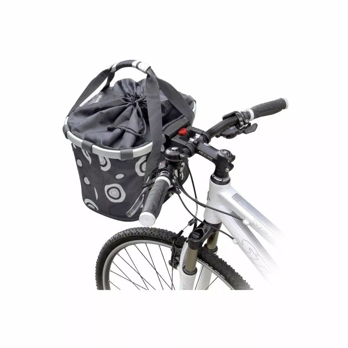 Sacoche/panier Bikebasket bulles anthracites KLICKFIX