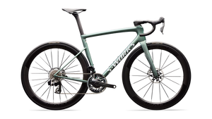 Vélo Specialized Tarmac Sl8 Sw Axs Gloss Premium Fjord Metallic/White Metallic Silver