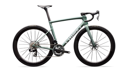 Vélo Specialized Tarmac Sl8 Sw Axs Gloss Premium Fjord Metallic/White Metallic Silver