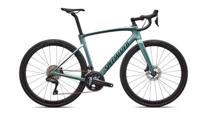 Vélo Specialized Roubaix Expert Gloss Fjord Metallic/White Pearl Fade/Emerald Metallic