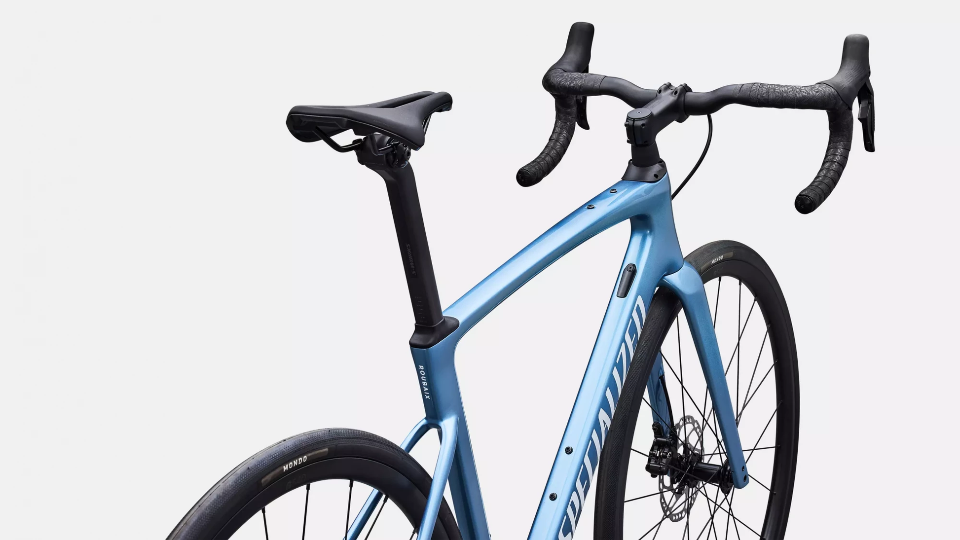 Vélo Specialized Roubaix Comp Di2 Gloss Glacial Metallic/White