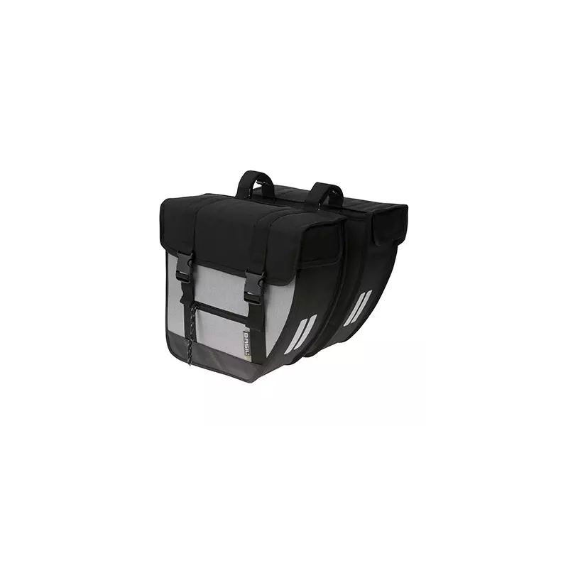 Sacoche arrière vélo double BASIL XL 40L Noir/Argent