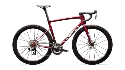 Vélo Specialized Tarmac Sl8 Sw Axs Gloss Redsky Shdwsil Wht Impasto