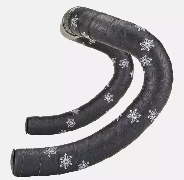 Ruban de cintre Supacaz - Super Sticky Kush Galaxy Tape WHT PRINT/ANO BLK PLUGS