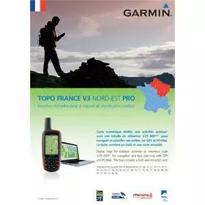 Carte Garmin Topo France v3 Nord-Est Pro DVD avec carte microSD/SD pré-chargée
