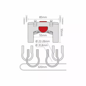 Fixation KLICKFIX pour cintre oversize (31,8) + collier 26 KLICKFIX