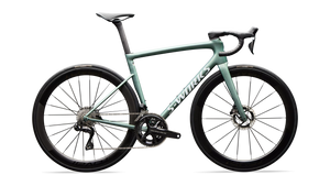 Vélo Specialized Tarmac Sl8 Sw Di2 Gloss Premium Fjord Metallic/White Metallic Silver