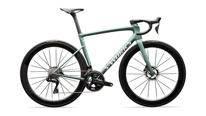 Vélo Specialized Tarmac Sl8 Sw Di2 Gloss Premium Fjord Metallic/White Metallic Silver
