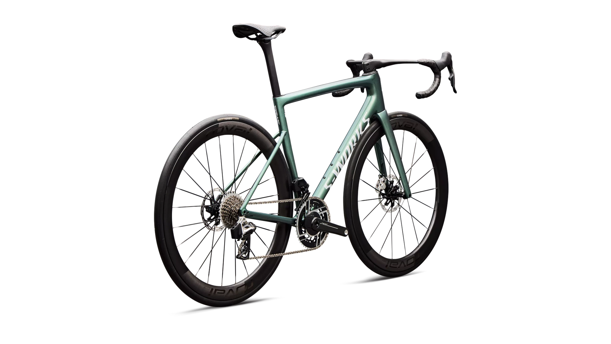 Vélo Specialized Tarmac Sl8 Sw Axs Gloss Premium Fjord Metallic/White Metallic Silver