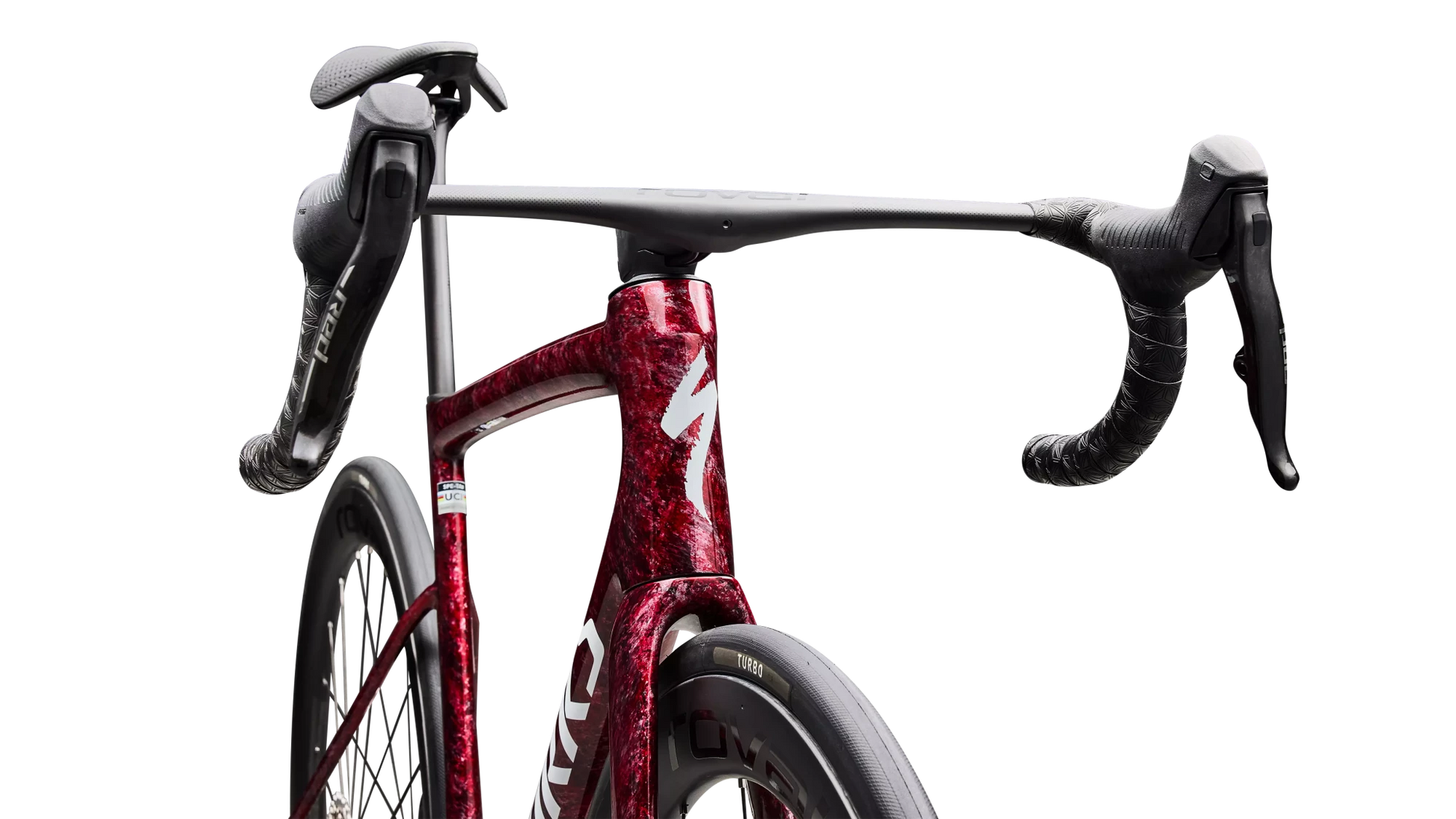 Vélo Specialized Tarmac Sl8 Sw Axs Gloss Redsky Shdwsil Wht Impasto