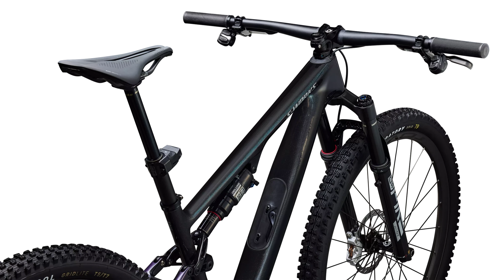 Vélo Specialized Epic 8 Sw Evo Axs Gloss Carbon/Green To Purple Viavi Fade/Brushed Liquid Metal