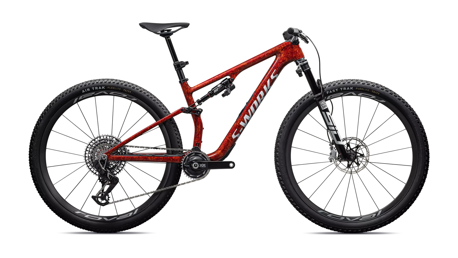 Vélo Specialized Epic 8 Sw Gloss Fiery Red Dry Impasto/Metallic White Silver