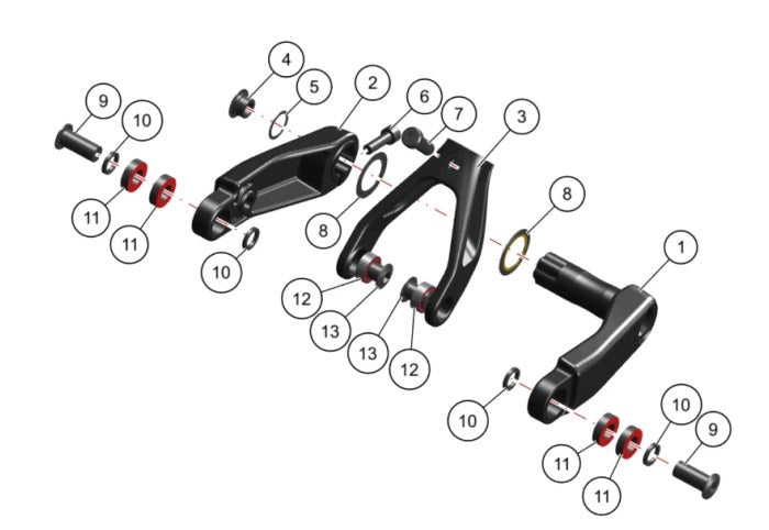 Biellette pour Orbea Rise carbon 2023 2-piece linkage+yoke Rise
